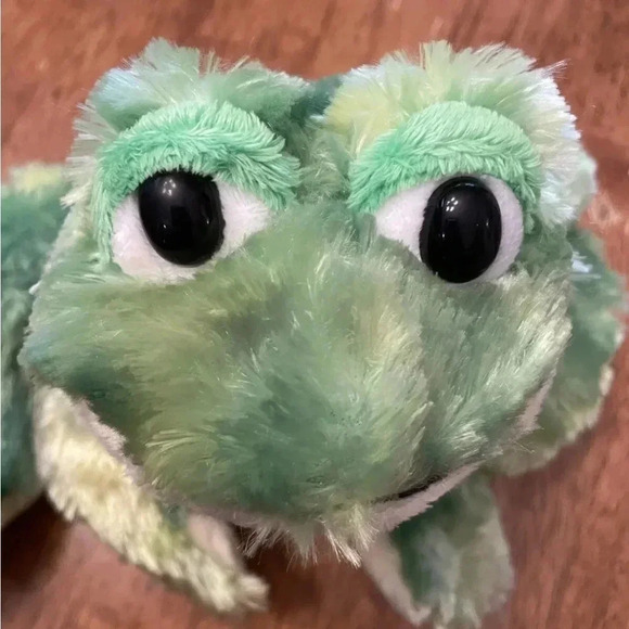 Webkinz Ganz Tie Dye Frog Toy Plush Green Yellow Stuffed Animal Soft - Picture 10 of 10